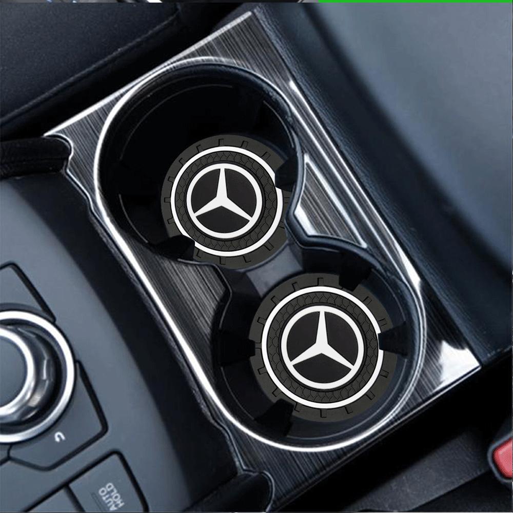 2Pcs for Car Coaster Water Cup Slot Pad Auto Water Cup Anti Slip Mat For Mercedes Benz W204 W205 W212 W213 W221 W177 GLA GLC CLA