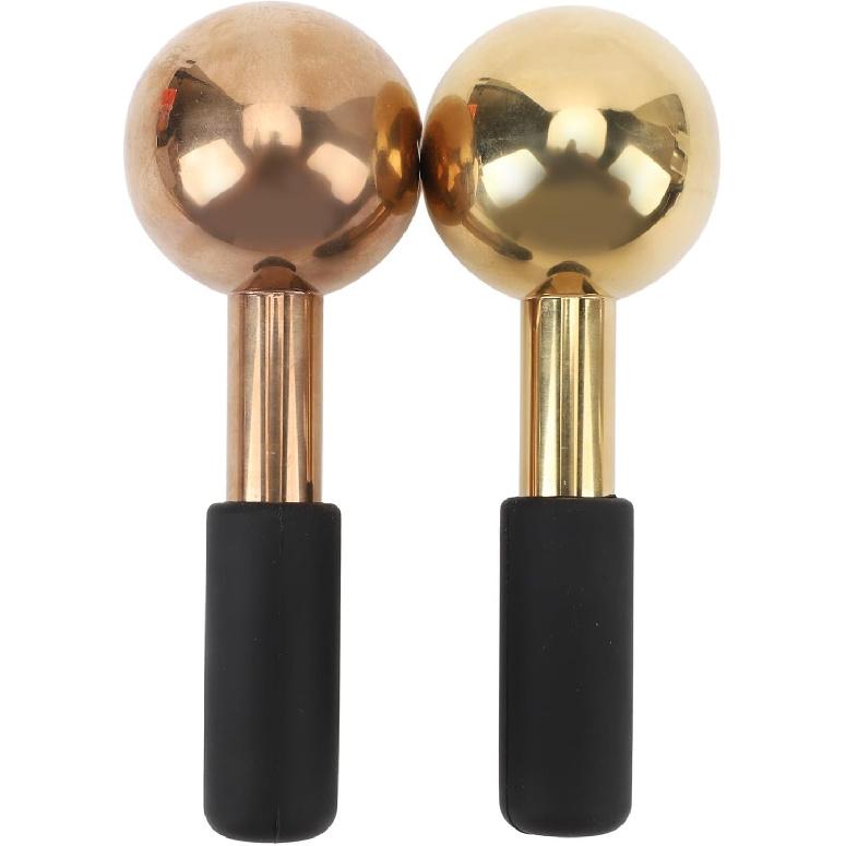 2Pcs Unbreakable Stainless Steel Ice Globes,Cooling Facial Roller Cryo Sticks for Skin Care, Puffiness, Wrinkles, Dark Circles
