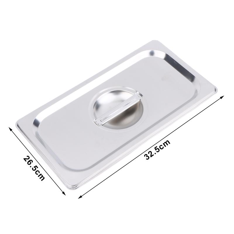 [ZYAS]Stainless Steel 1/9 1/6 1/4 1/3 1/2 1/1 Food Pan Lid Steam Table Pan Covers Notched Lids With Handle Lock Heat