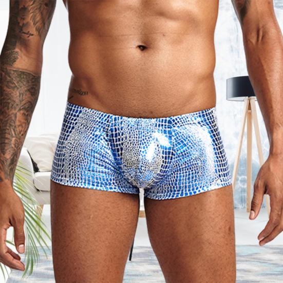 Herren-Slips mit Schlangenhautmuster, hautfreundliche Polyester-Unterhose mit niedriger Taille für Männer