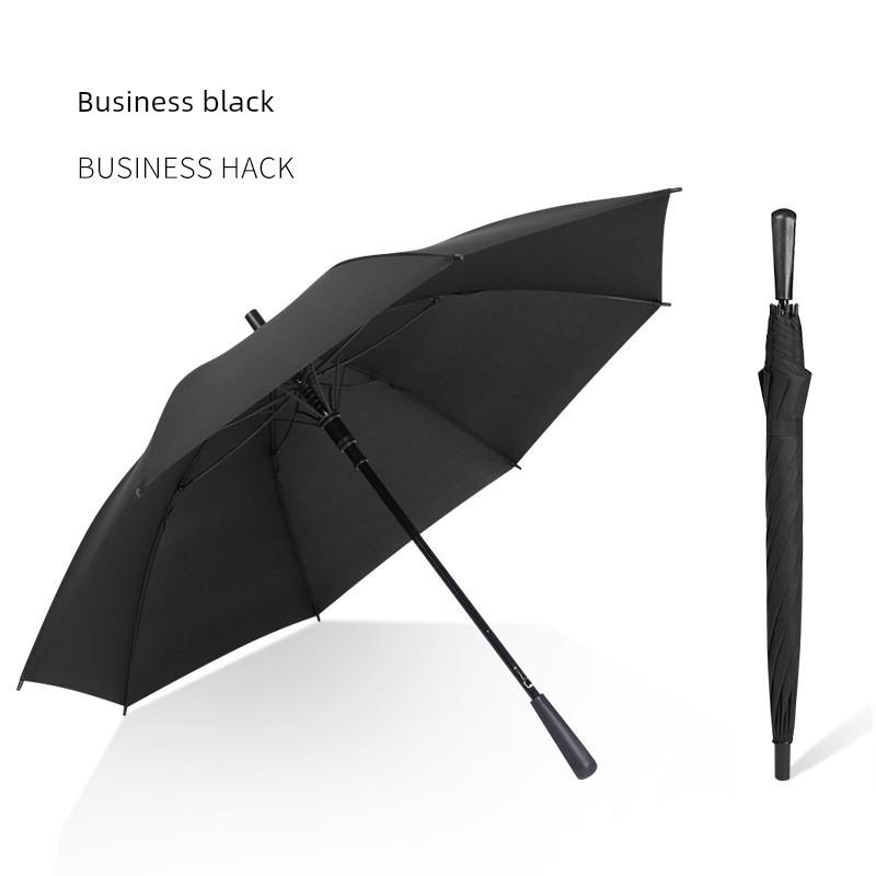 24-Rib Automatic Umbrella, Large Size, Extra-Large, Factory Bulk Straight Handle Long Handle Umbrella, Dual-Use for Sun and Rain, with Logo Printing