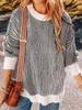 2025 Winter Striped Color Block Sweater for Women – European American Fashion, Warm Loose Versatile Knit Pullover