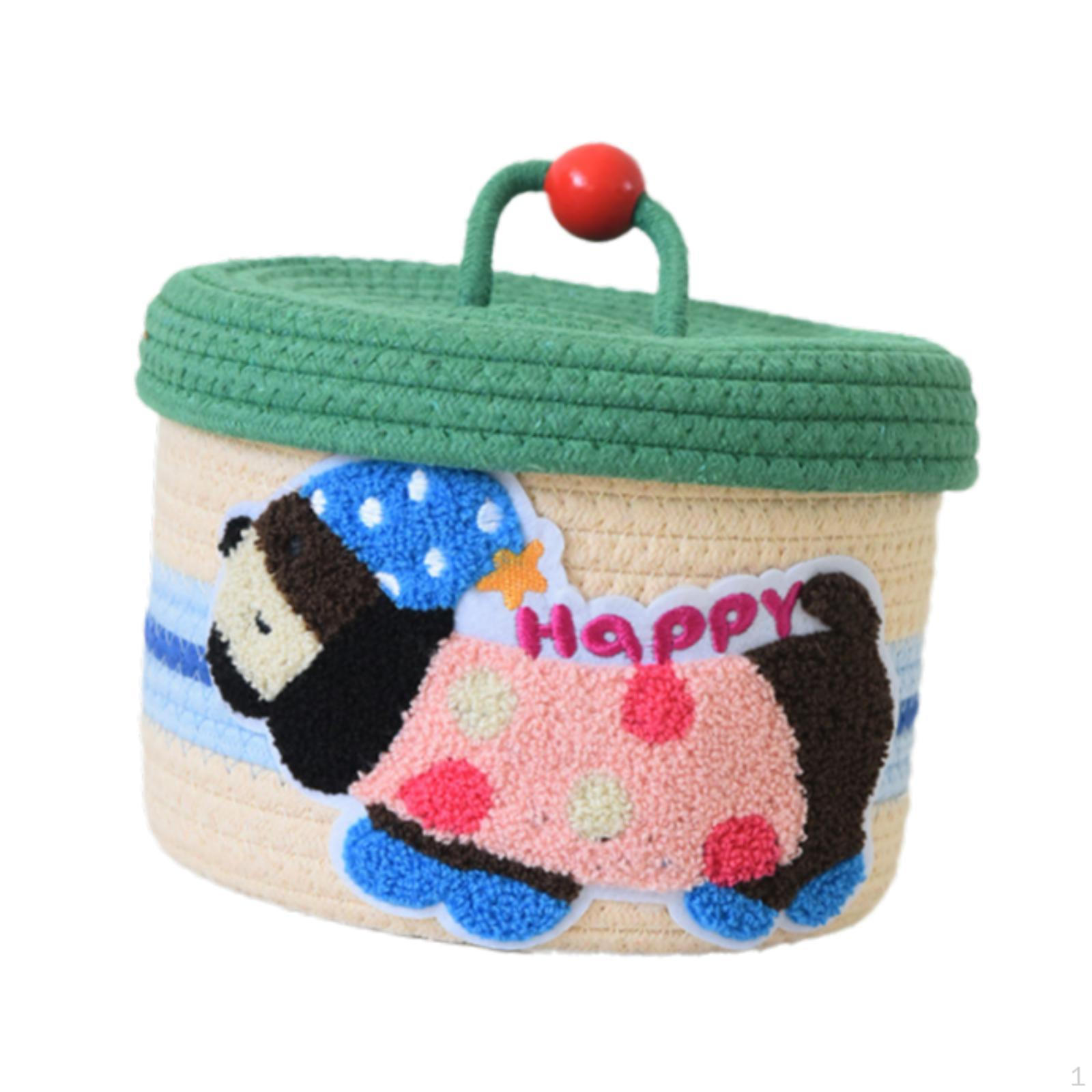 

Корзина из хлопковой веревки с крышкой для организации рабочего стола собаки Style C