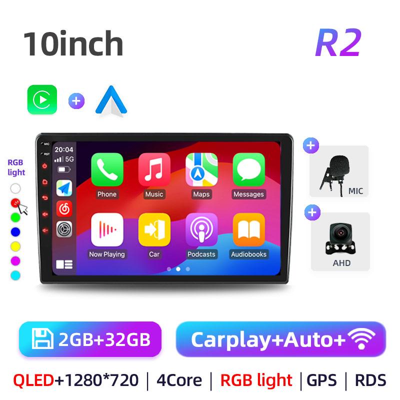 Car GPS Multimedia Radio Android 13 Carplay Android Auto 2DIN Universal, 7/9/10 Inch Video Player DSP RDS 2G 4G 64G
