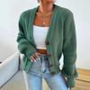 Cárdigan de Punto para Mujer de Color Sólido con Cuello en V y Mangas Largas, Ajuste Holgado, Suéter de Invierno Ropa de Abrigo