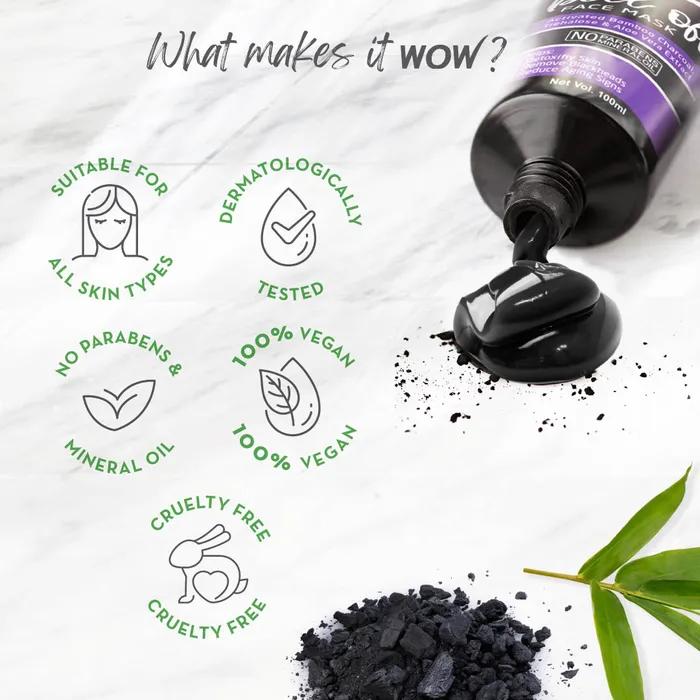 Wow Skin Science Activated Charcoal Peel Off Mask, 100ml