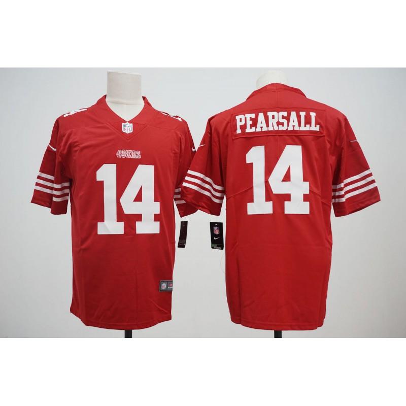 Mens NFL San Francisco 49ers Embroidered Football Jersey Short Sleeve Sport T-Shirt Fans Casual Wear