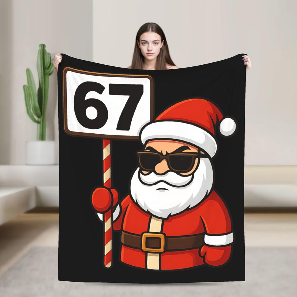 Warm Blanket Travel 67 Six Seven 6 7 Funny Italian Brainrot Gaming Meme Throw Blanket  Flannel Bedspread For Bedroom Bed Cover