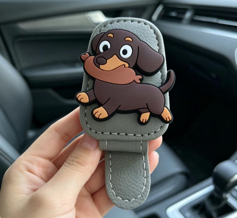 Leather Magnetic Car Sun Visor Sunglasses Holder Eyeglasses Clip Ticket Card Mount Glasses Case Car Interior Accessories