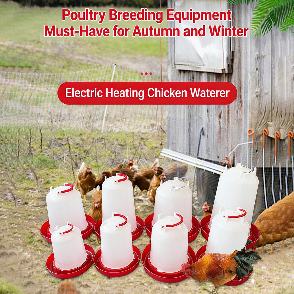 Electric Heated Waterer Efficient Heating Solution Water Dispenser for Poultry Backyard Farm Winter Use Watering Supply
