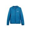 EA7 Logo Zip-Up Hooded Solid Color Down Jacket Men Jackets Blue 8NPB02-PN29Z-1584