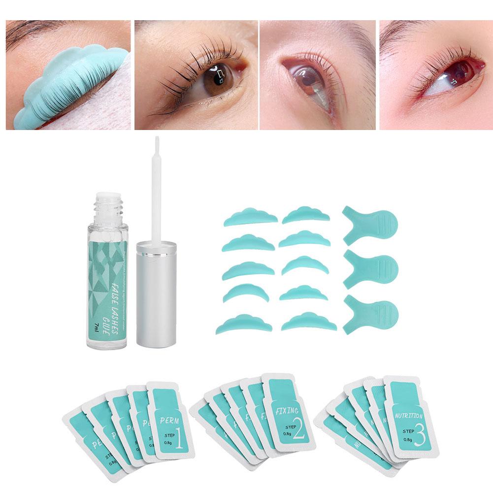 Kit per la permanente delle ciglia Patch in silicone riutilizzabile per ciglia Set per arricciare Strumento per il sollevamento delle ciglia