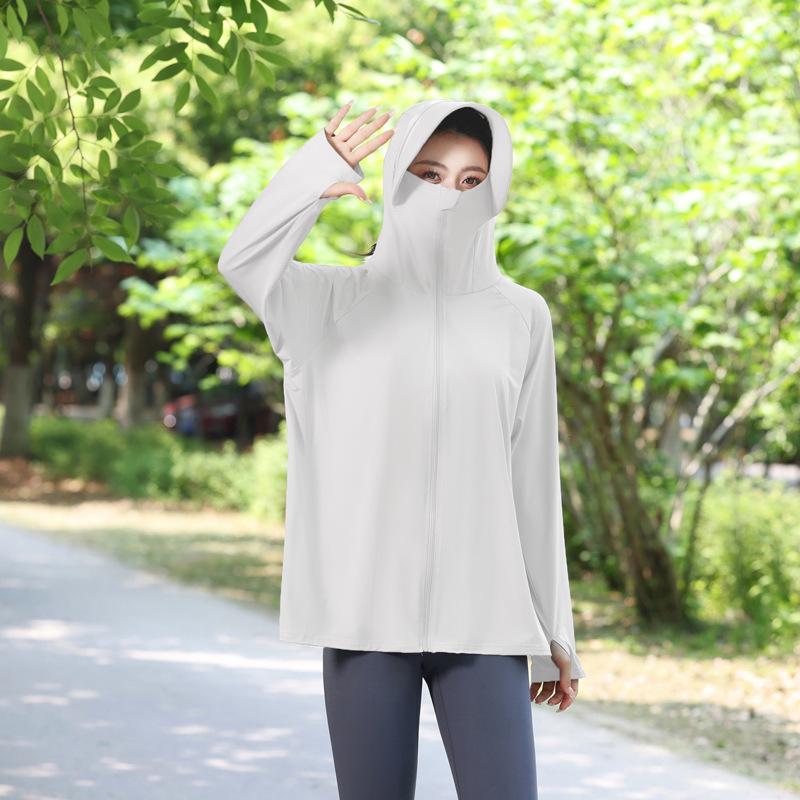 Breathable Mid-Length Outdoor Cycling Sun Protection Jacket with Large Brim