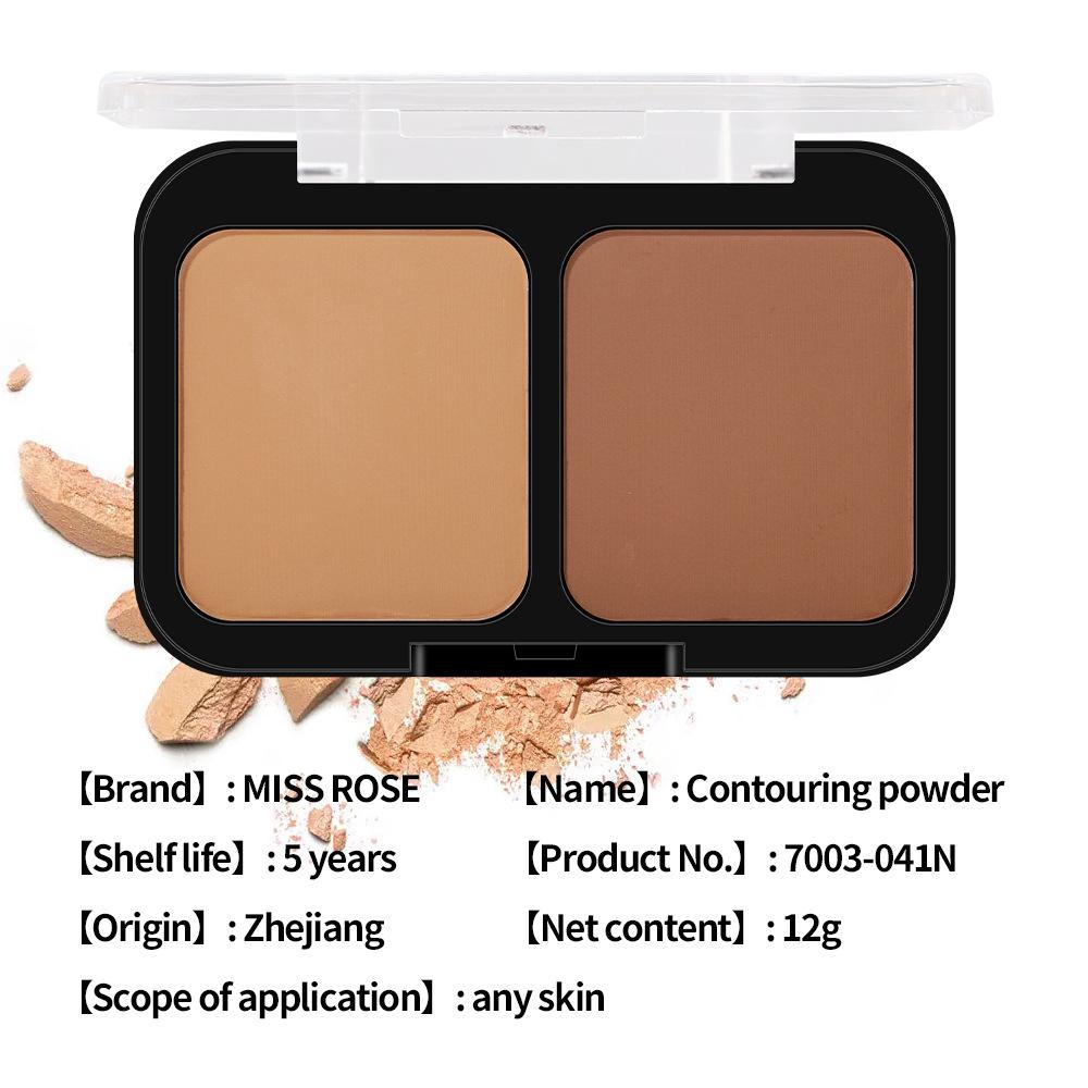 MISS ROSE Polvere per contouring in polvere per trucco viso per ragazza squisita 2 in 1
