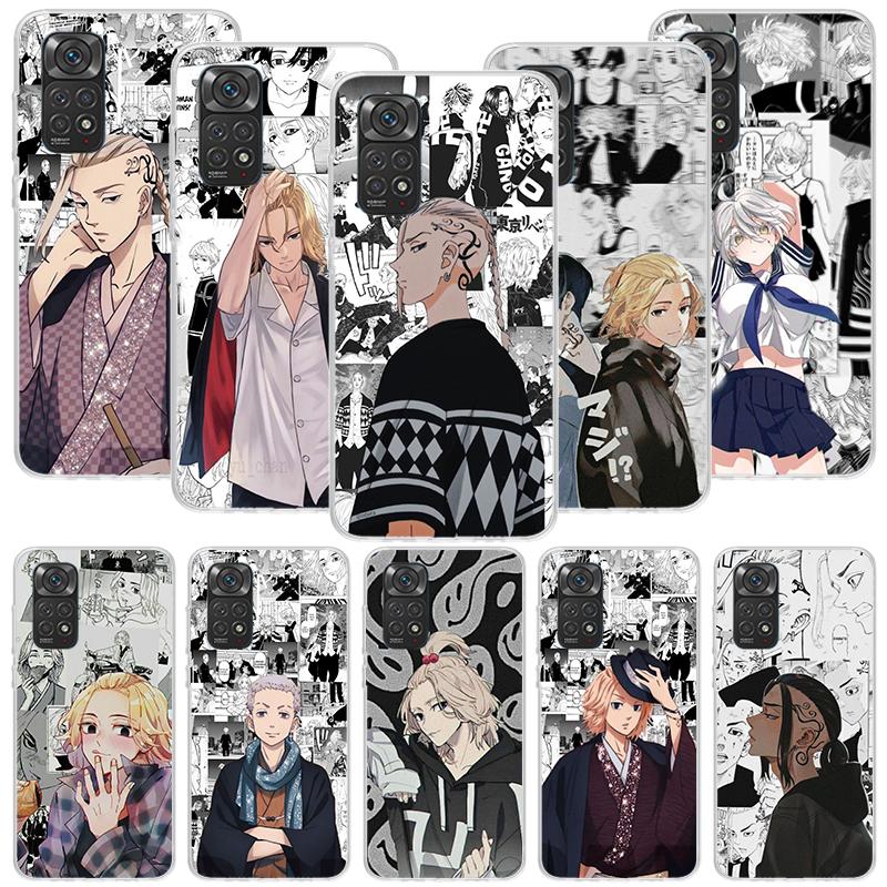 Anime Tokyo Aevengers Phone Case For Xiaomi Redmi Note 15 14 13 12S 12 Pro Plus 11S 11E 11 11T 10S 10 Art Soft Pattern Cover Red