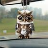 Owl Car Interior Decoration Pendant Acrylic Flat Car Rearview Mirror Jewelry Pendant Keychain Pendant
