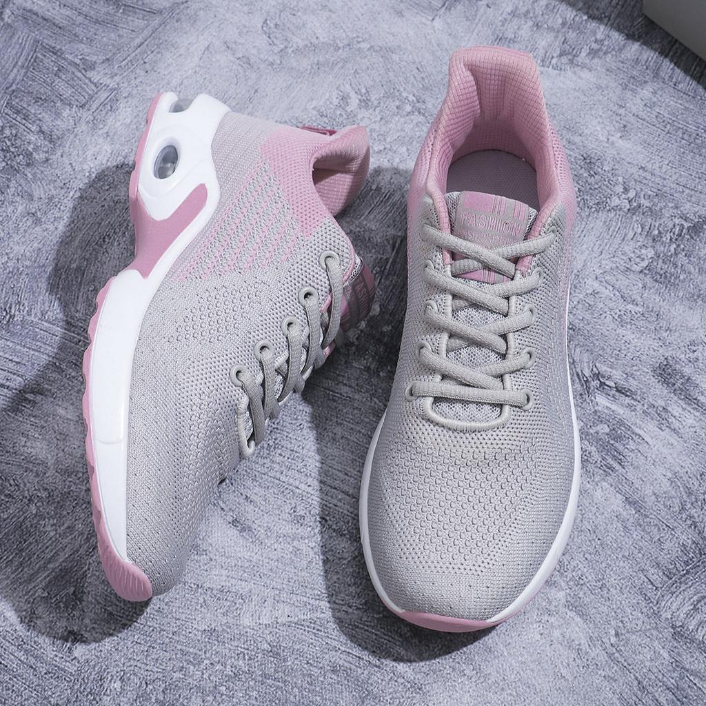 New fashion flying woven women's shoes casual shoes lightweight casual shoes lace-up air cushion sneakers