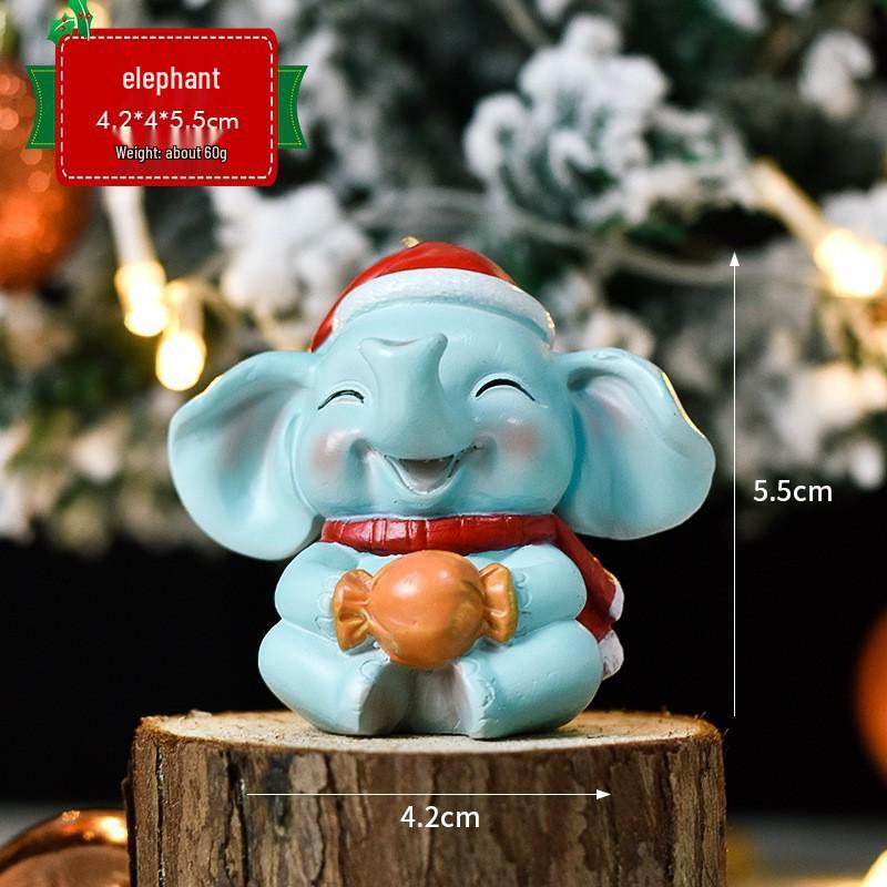 Micro Landscape Christmas Ornaments: Cute Santa Claus & Animal Tree Decorations Gift Box