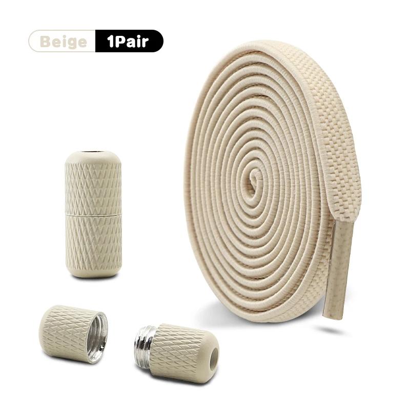 1 Pair Capsule Buckle Shoelaces Quick Release for Sneakers - Flat Elastic Shoe Laces for Kids & Adults No Ties Shoe Accessory