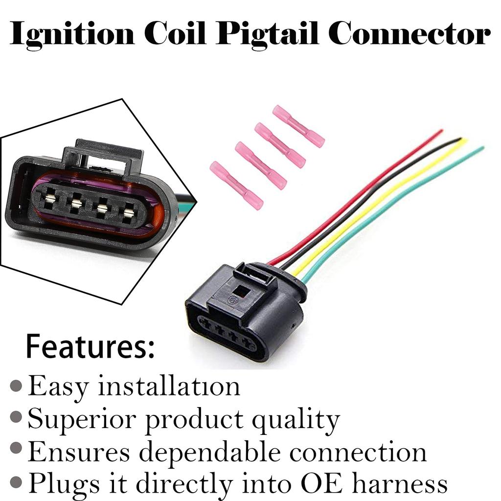16 Pack of Vw Ignition Coil Connector Plug Harness Compatible with Volkswagen Vw Passat