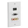 3 In 1 HDMI VGA RCA Ports Multimedia Panel Multi Level Protection Multimedia Wall Socket
