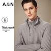 Antonio Men's Old Money Style Half-Zip Knit Sweater