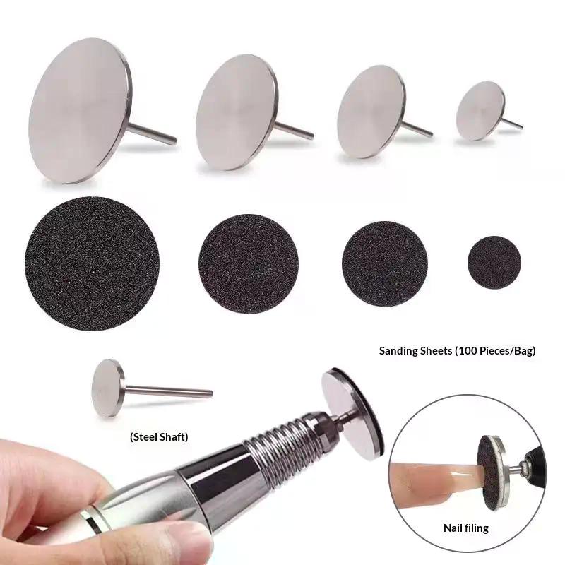 50/Pcs White Sanding Paper Pedicure Foot Care Tools 15mm 20mm 25mm 35mm Nail Drill Bit Disk Disc Salon Calluse Replaceable