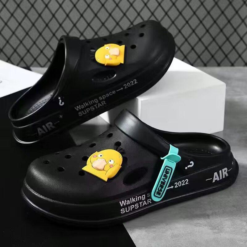 New hole shoes men's summer wear versatile trend soft sole non-slip wear trend beach nurse couple baotou