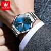 OLEVS Men's Watches Top Brand Fashion Original Quartz Watch for Man Waterproof Luminous Moon Phase Date Chronograph Wristwatch