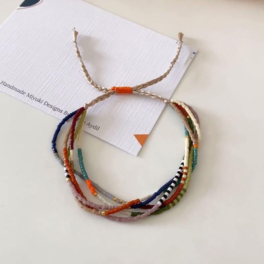 Retro Style Handmade Miyuki Seed Bead Stackable Bracelet for Women