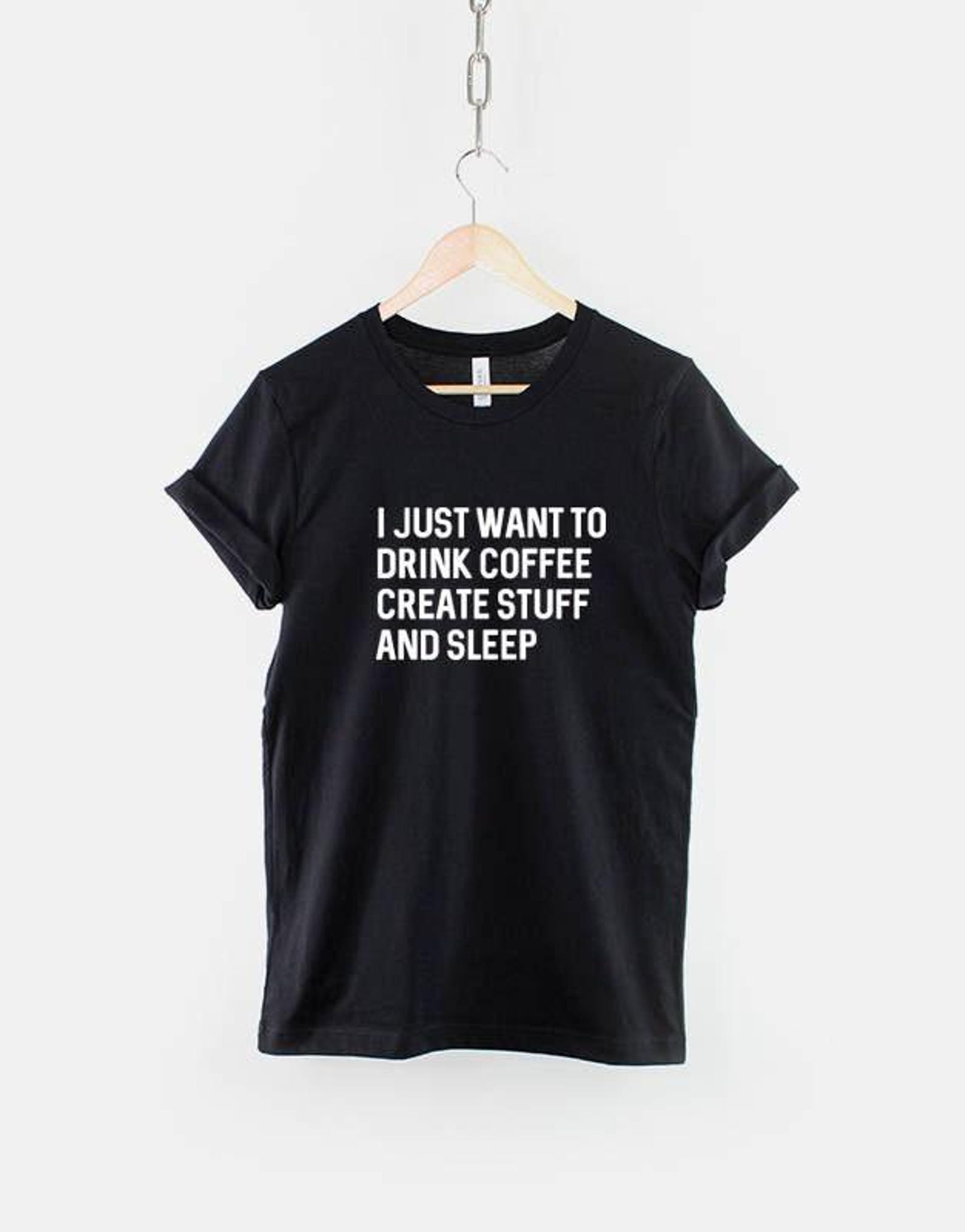 Graphic Designer Shirt: Coffee Create Sleep Lifestyle Tee, Durable Textile Print M