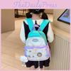 Adorable Cartoon Backpack For Kids With Breathable Nylon Material And Fun Geometric Patterns
