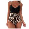 Women Sexy Bikini Swimwear One-Piece Print Patchwork Swimsuit Swimming Beachwear