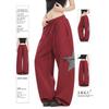 Pantalon de survêtement décontracté pour femme Rouge Gris Étoile Y2K Américain Harajuku Sport Danse de rue Jambes larges amples Pantalon en coton Pantalon long 2026