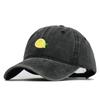 American Style Lemon Embroidery Baseball Cap, Retro Washed Duckbill for Men & Women, Outdoor Travel Sun Protection
