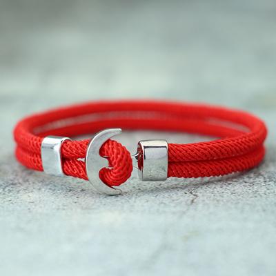 New Unique Mens Bracelet Rope Double Layer Milan Thread Navigation Anchor Braslet Pulsera Roja Hombre Boyfriend Gift Pulseras
