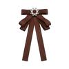 Coffee Brown Necktie Fashion School Uniform Bow Tie Solid Color Necktie for Women's Shirts