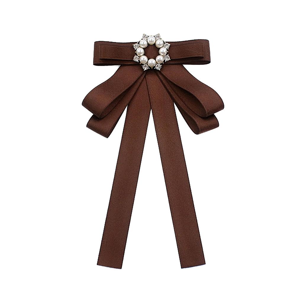 Coffee Brown Necktie Fashion School Uniform Bow Tie Solid Color Necktie for Women's Shirts