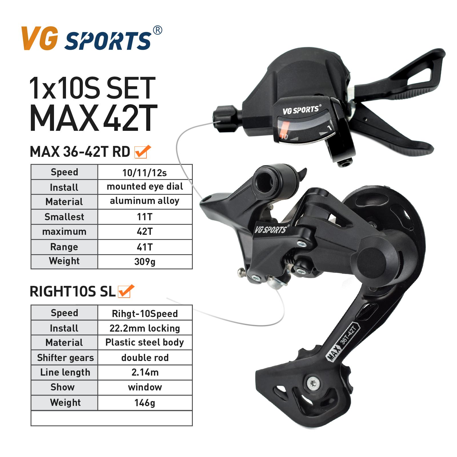 VG Sports Bicycle 10 11 12 Speed for MTB Mountain Bike Direct Mount Rear Derailleur Spare Parts 10S 11S System Bike Accessories 1x10s set max 42t
