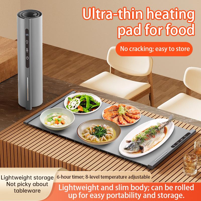 Electric Warming Tray Foldable Food Warmer Fast Heating Portable Dining Table Warmer Food Warmer Mat with Full Surface Heating