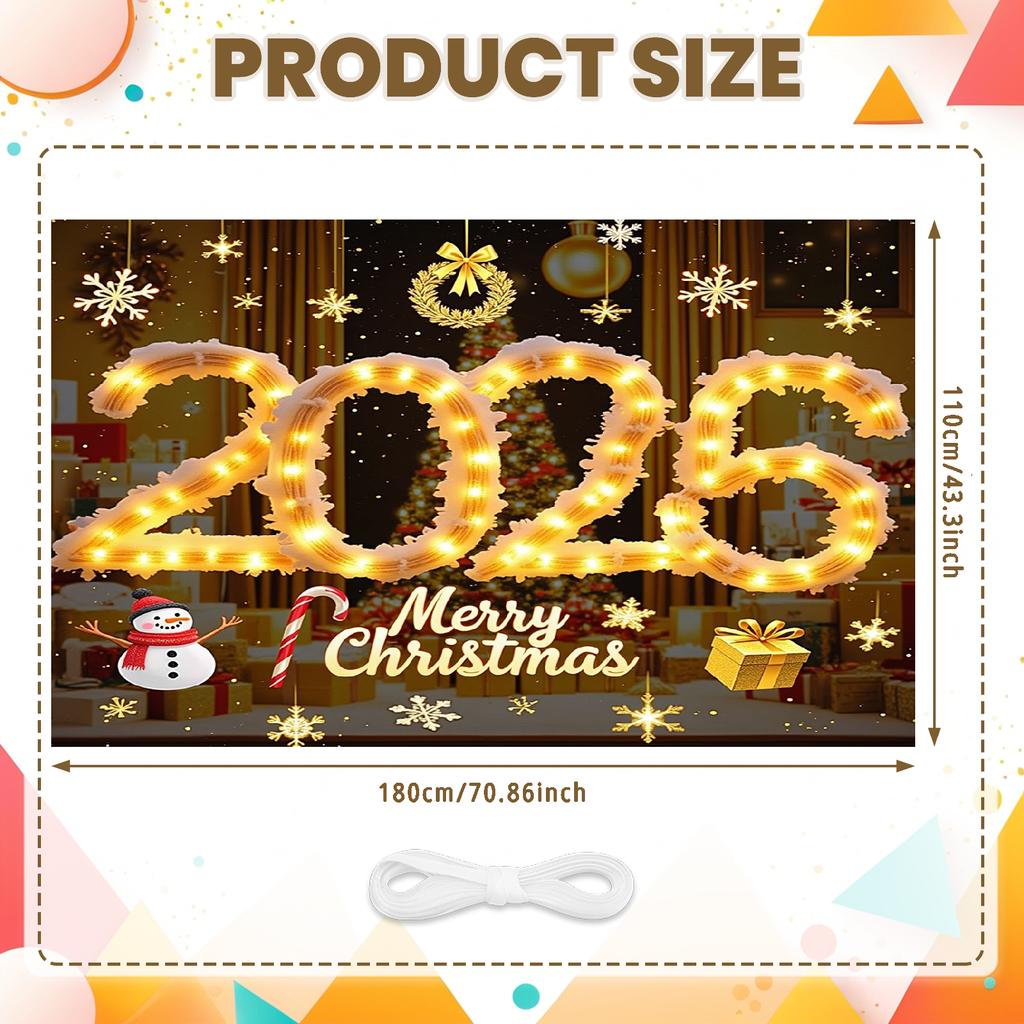 Merry Christmas Banner Wreath Snowman Snow Scene Xmas Party Decoration Backdrop 2026 New Year Event Photo Background Props