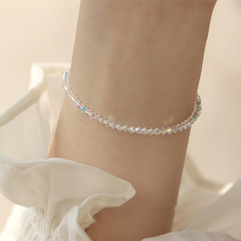 Ultra-Thin Austrian Crystal Bracelet Women Handmade Minimalist Stackable Jewelry Elegant Daily Wear Accessory