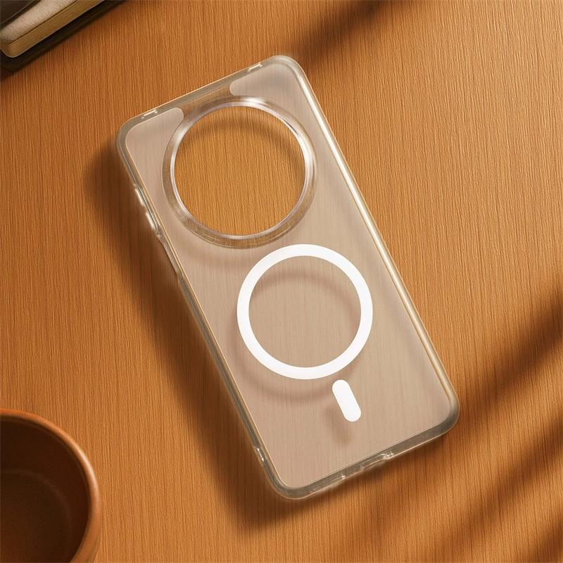 Magnetic Case For Huawei Mate 60 Pro 70 Mate70 Pro+ For MagSafe Matte AG Transparent Hard Back Cover Bumper Metal Button Shell