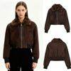 2026 Autumn and Winter New Women's Casual Standing Neck Contrast Strap Decoration Loose Double Sided Jacket Coat
