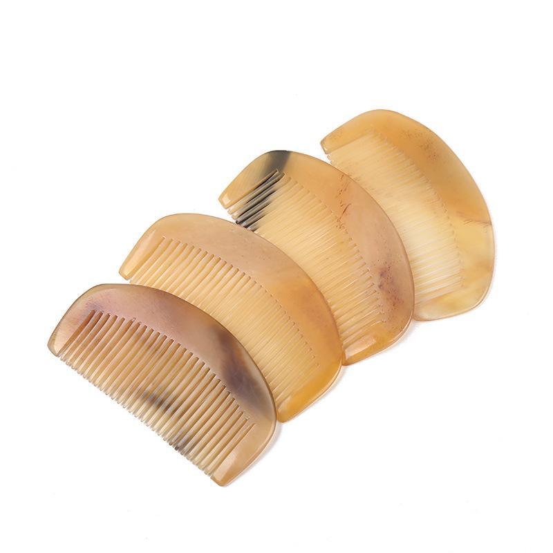Authentic Horn Anti-Static Massage Comb - Unisex Straight Hair Care, Portable