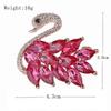 Lanhao Korean Style Cute Crystal Swan Brooch Pin for Men and Women