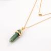 Necklace Hexagonal Rhomboid Faux Crystal 3 Layers Women Heart Beads All Match Choker for Wedding