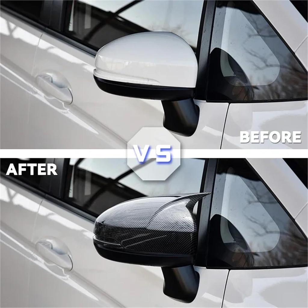 Side Rearview Mirror Cap Wing Mirror Cover Compatible With Honda Jazz GK5 2014-2020 Car Accessories(Low Prof Black)