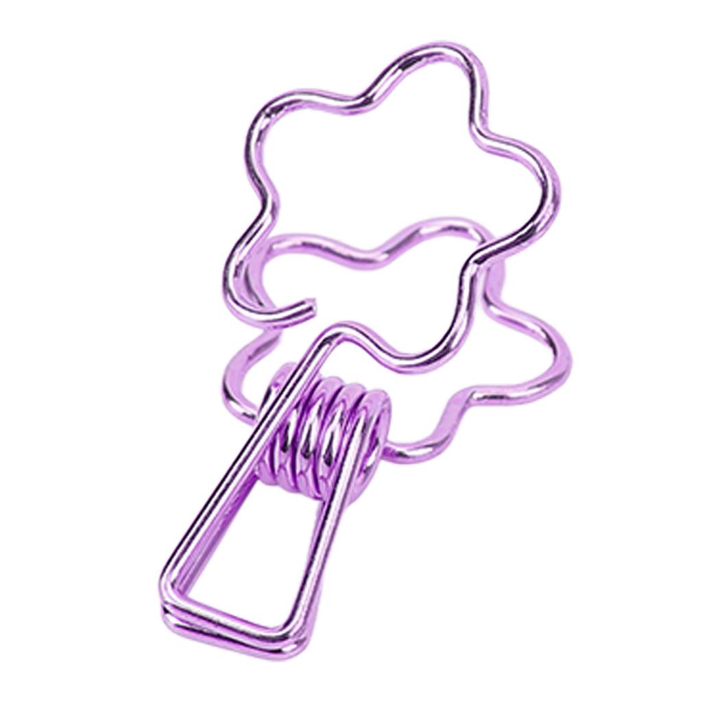 100pcs   Clips Cute Flower Shape Metal Hollowed   Tail Clips Paper Clamps for   Document Ticket