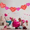Happy Valentines Day Banner, Red Glittery Valentines Day Party Decorations, Valentines Day Garland, Valentines Photo Props, Heart Decorations